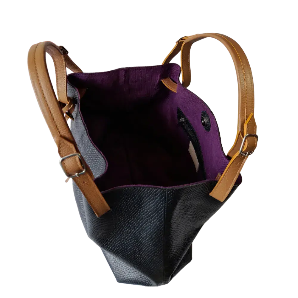 Bolso en cuero para mujer Adelle Reptil negro