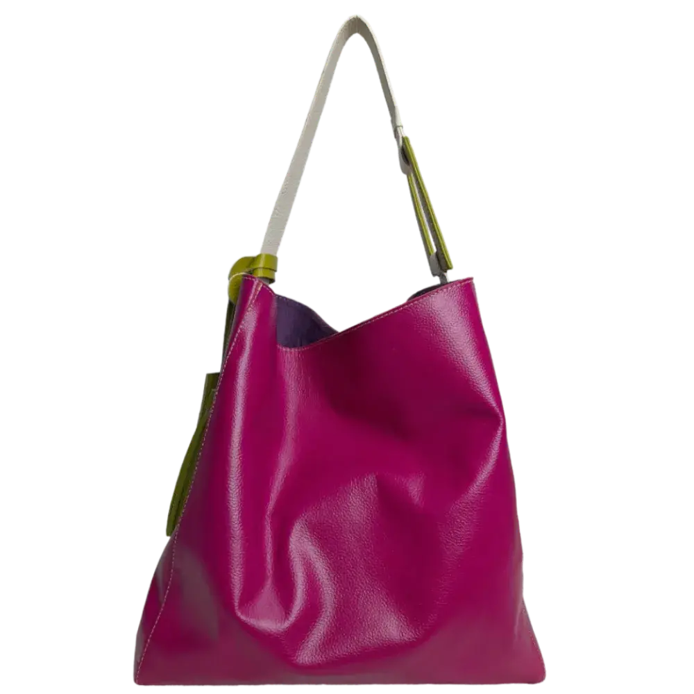 Bolso en cuero para mujer Hannah Fucsia