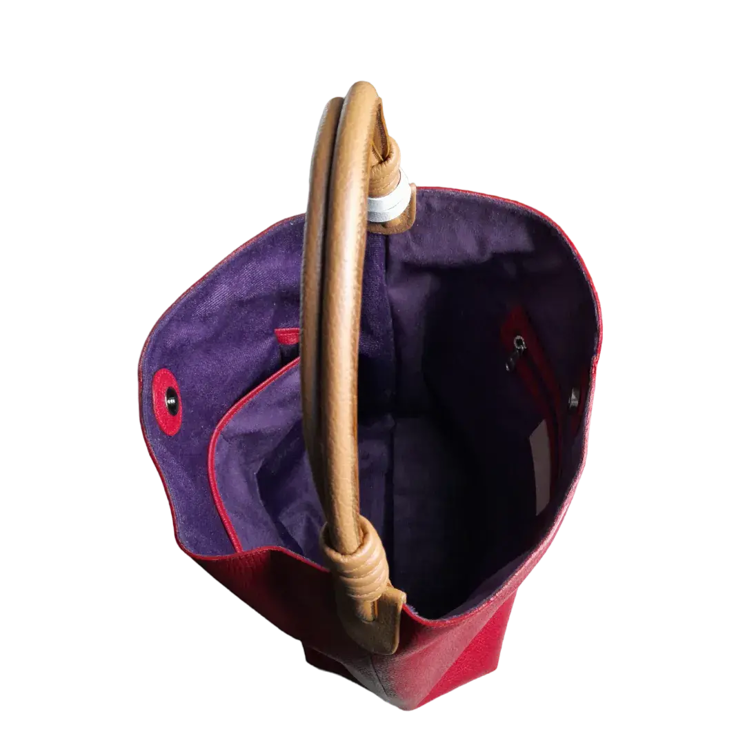 Bolso en cuero para mujer Leah Rojo