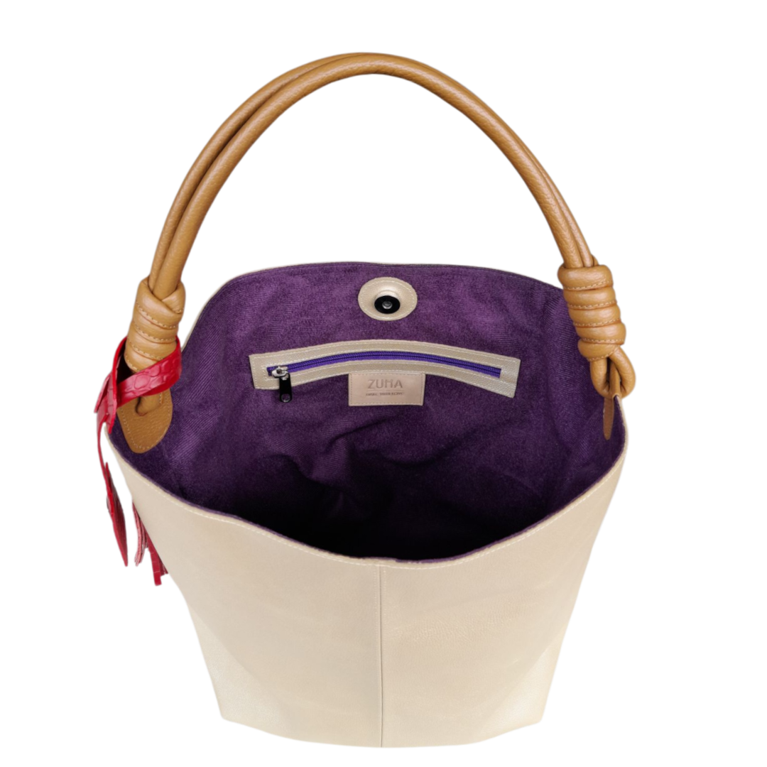 Bolso en cuero para mujer color oro