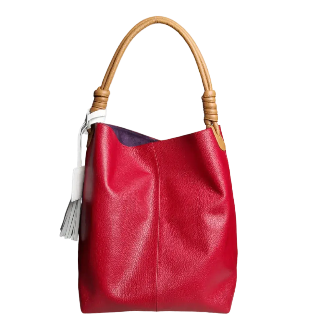 Bolso en cuero para mujer Leah Rojo