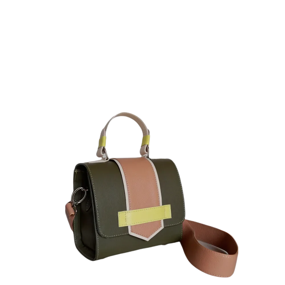 Bolso en cuero para mujer Loren Verde aceituna