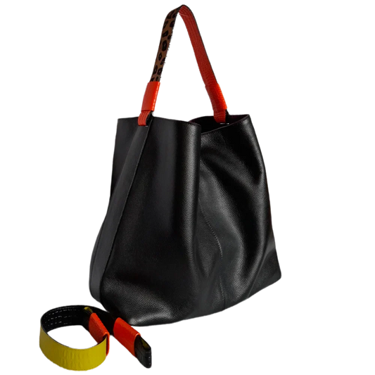 Bolso en cuero para mujer Addison negro