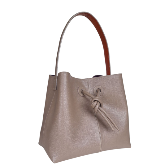 Bolso en cuero para mujer Bianca color taupe
