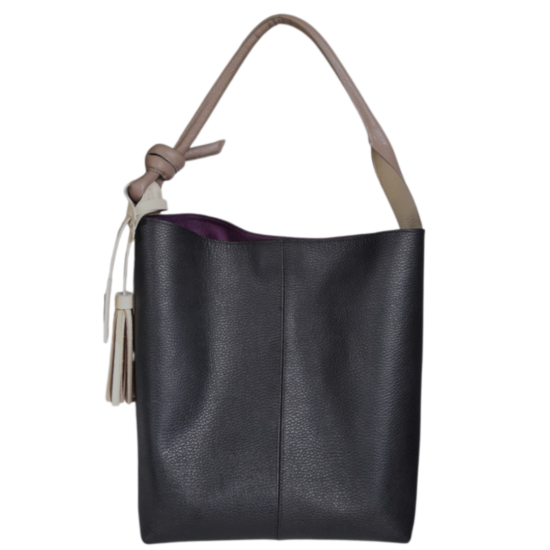 Bolso en cuero para mujer color negro