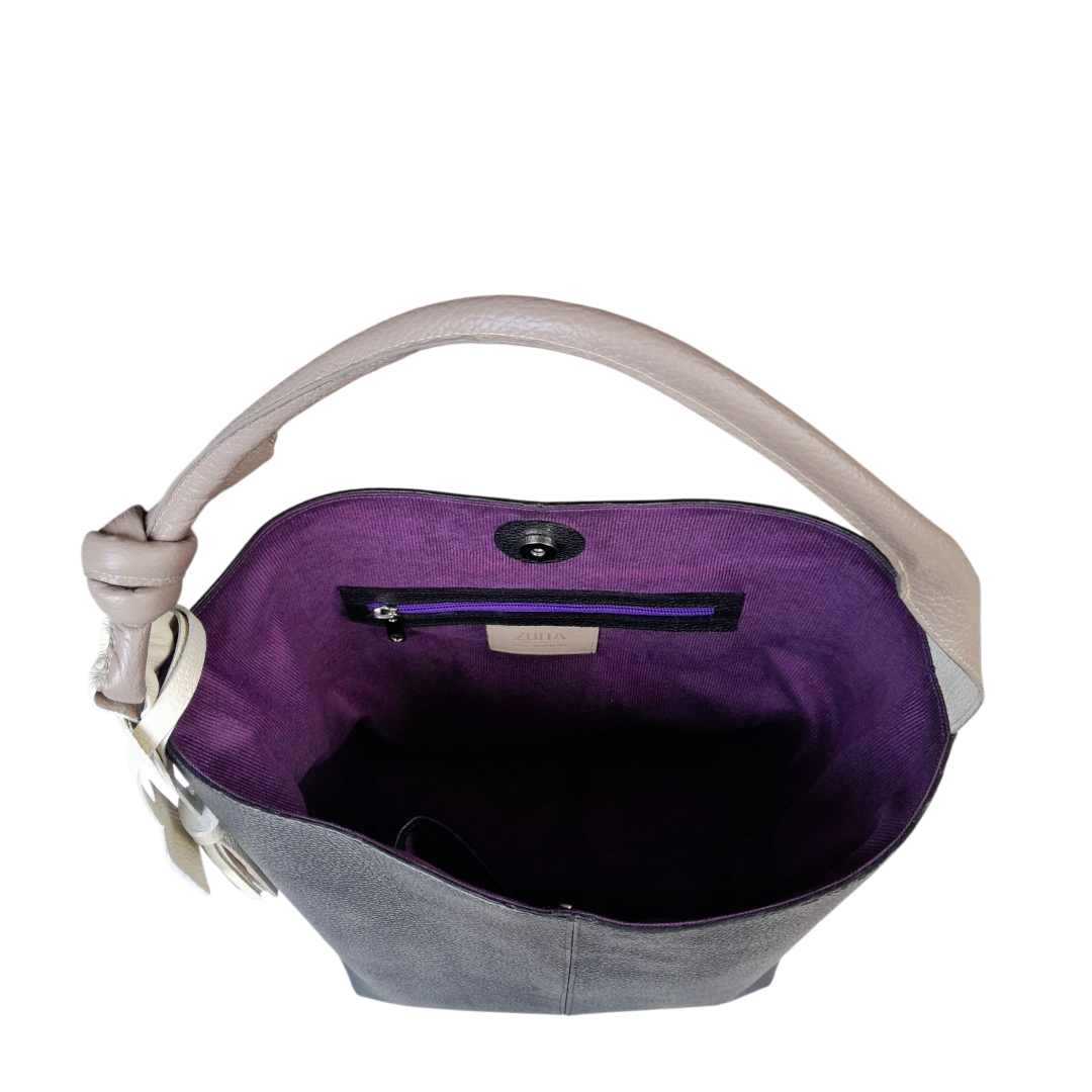 Bolso en cuero para mujer color negro