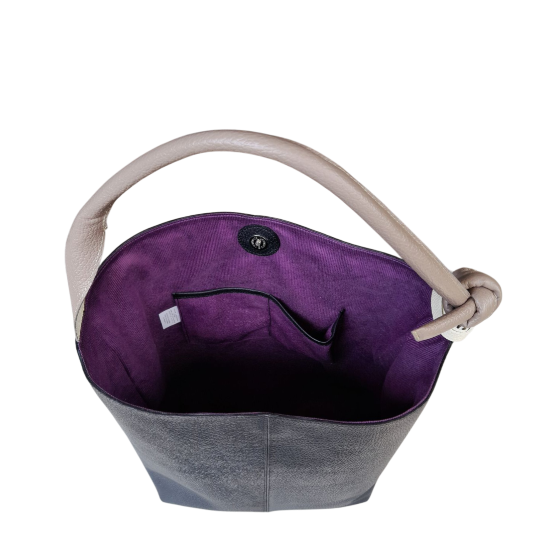 Bolso en cuero para mujer color negro