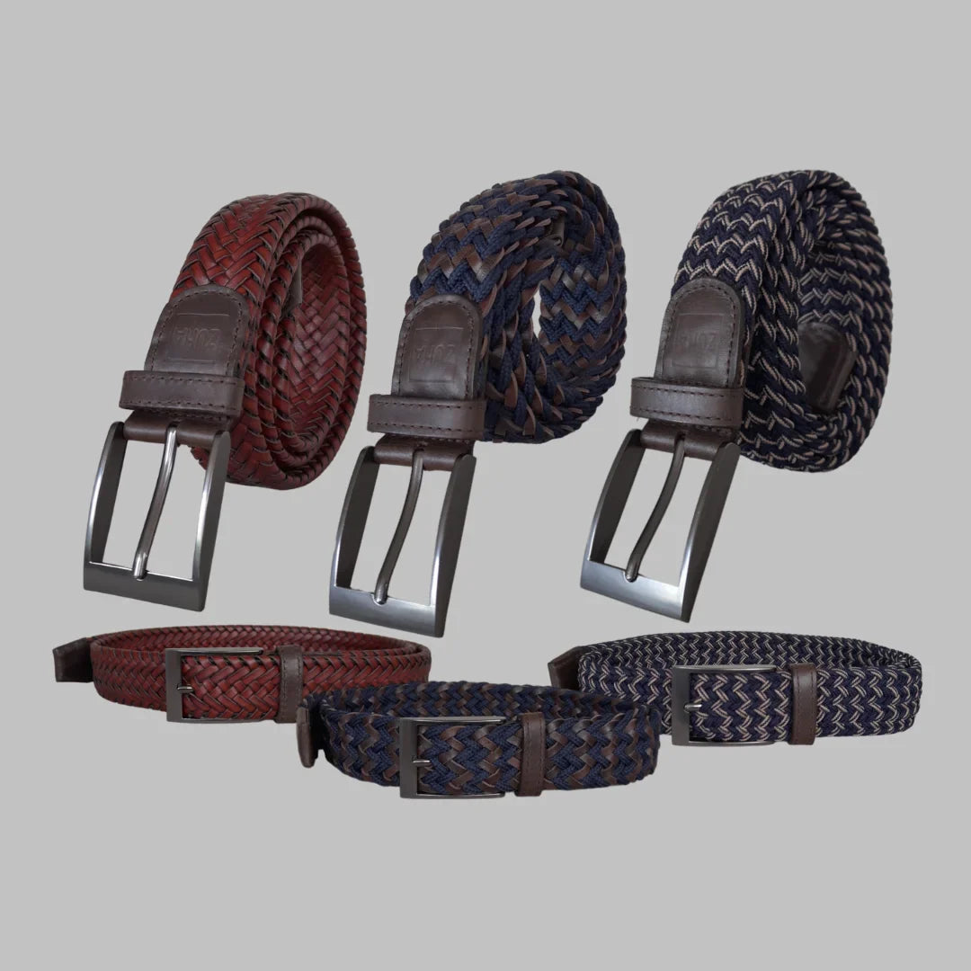 Cinturones en cuero color marron y reata con cuero