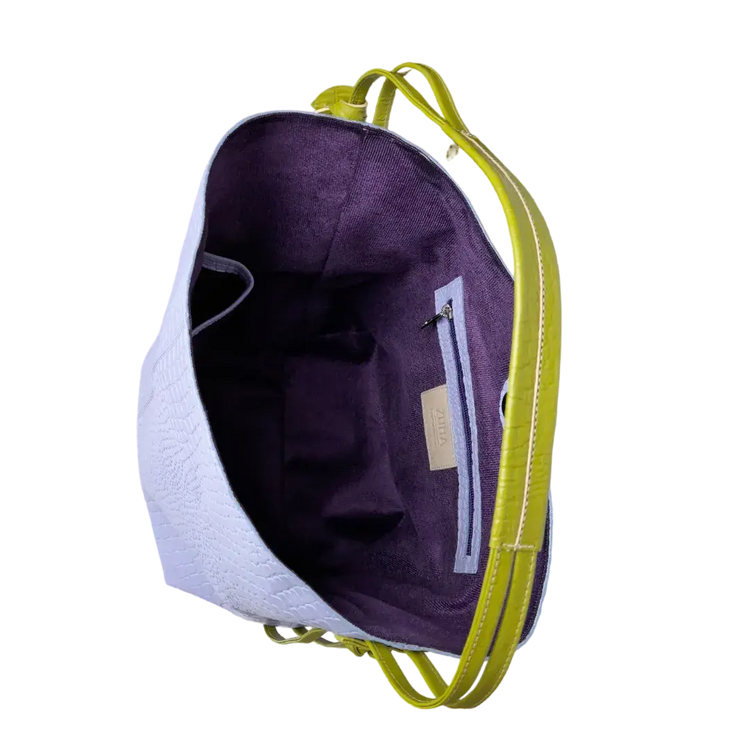 Bolso en cuero para mujer Grace Reptil lila