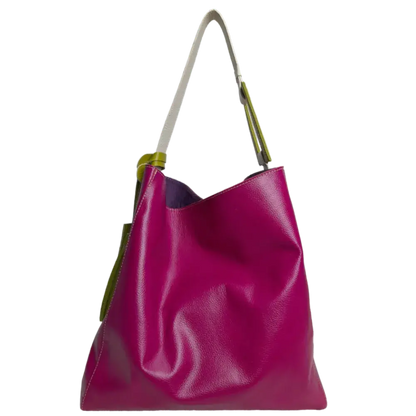 Bolso en cuero para mujer Hannah Fucsia