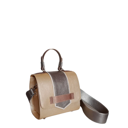 Bolso en cuero para mujer Loren oro