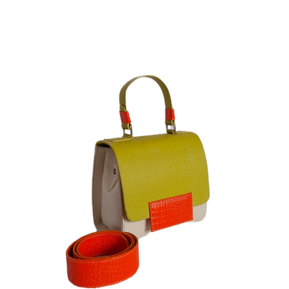 Bolso en cuero para mujer color verde limon 