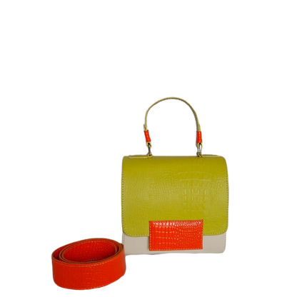 Bolso en cuero para mujer color verde limon