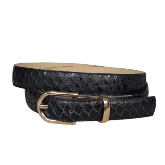 Cinturon en cuero para mujer color koi Negro
