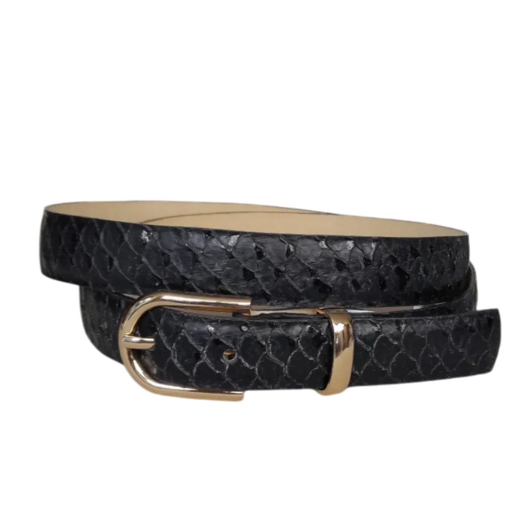 Cinturon en cuero para mujer color koi Negro