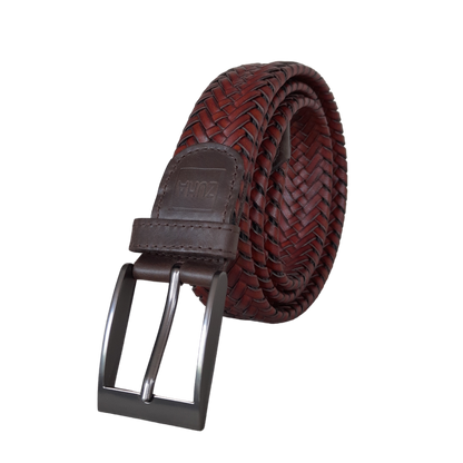 Cinturon en cuero trenzado para hombre marca ZUHA