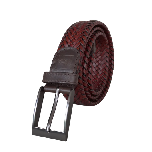 Cinturón trenzado en cuero para hombre marca ZUHA